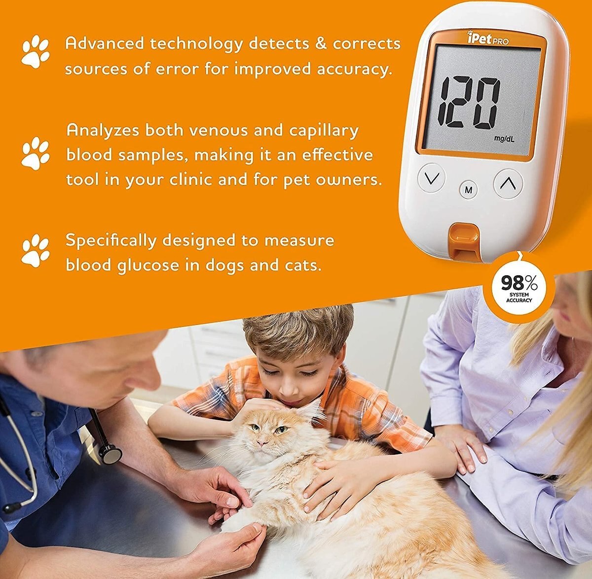 iPet PRO Blood Glucose Monitoring System Starter Kit for Dogs and Cats