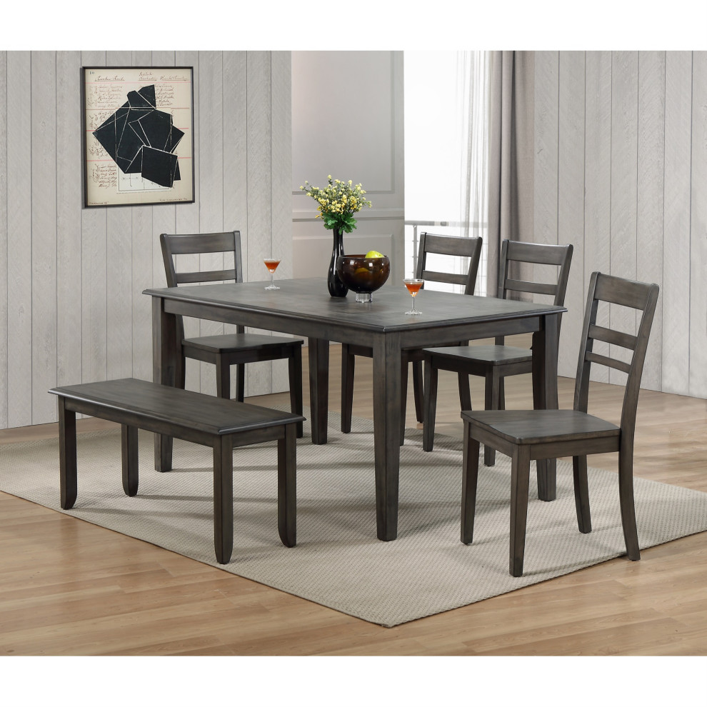 Sunset Trading Shades Of Gray Slat Back Dining Chair   Transitional   Dining Chairs   by Skyline Decor  Houzz