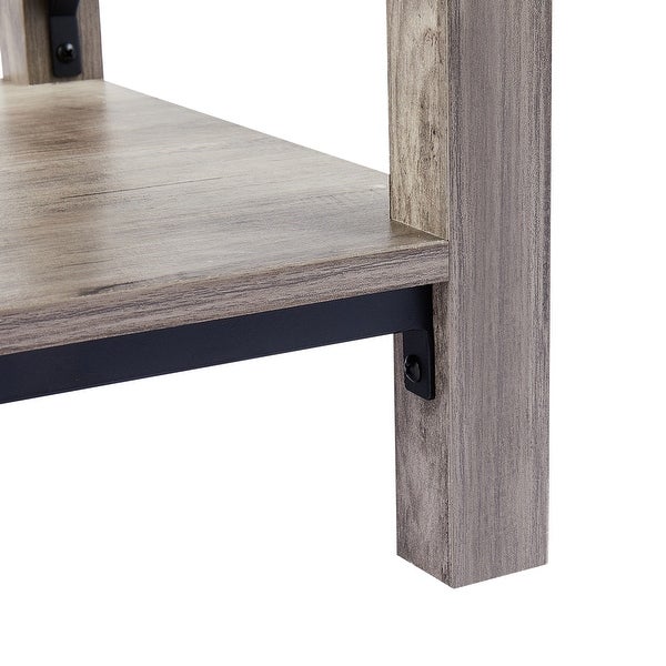 CO-Z 16-Inch Farmhouse Side or End Table with Storage Shelf