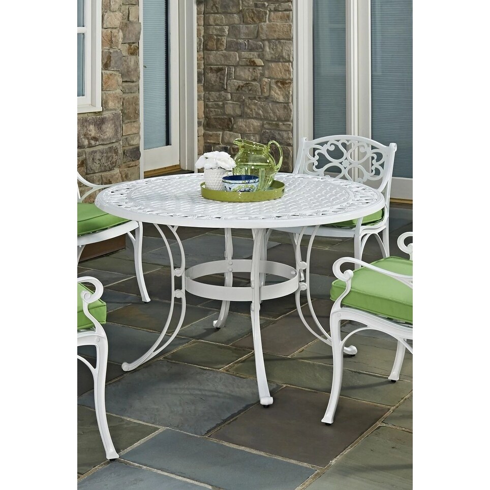 Homestyles Sanibel White Aluminum Outdoor Dining Table   42\