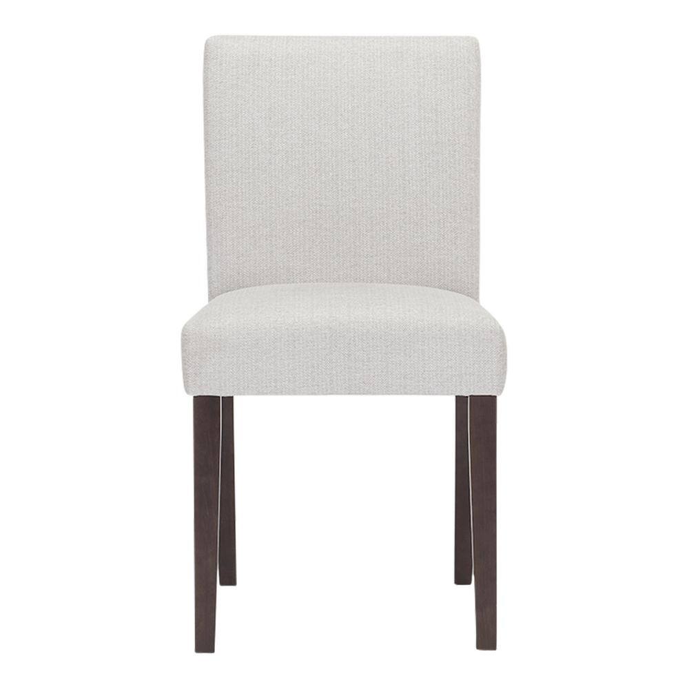 StyleWell Banford Riverbed Beige Upholstered Dining Chair with Sable Brown Wood Legs (1 piece) B6563C