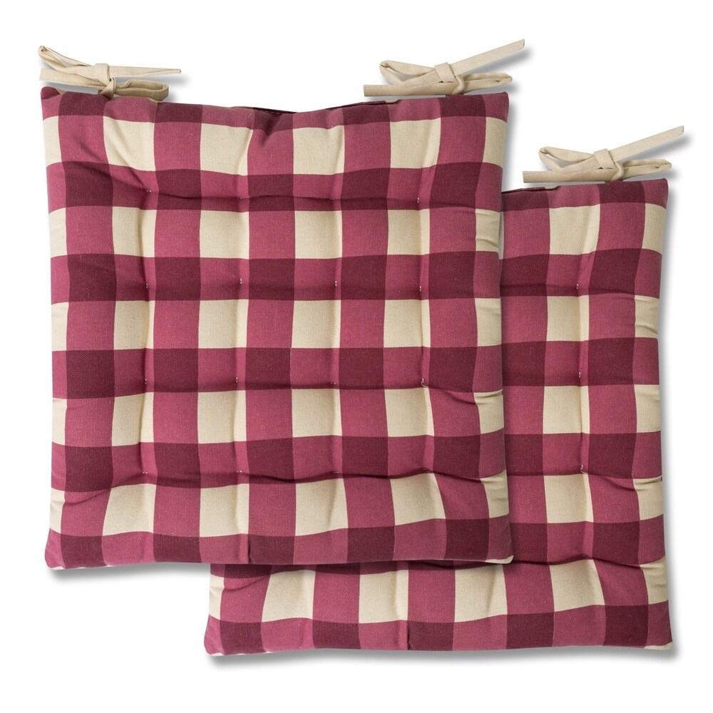 Buffalo Check Tufted Chair Pads (16\