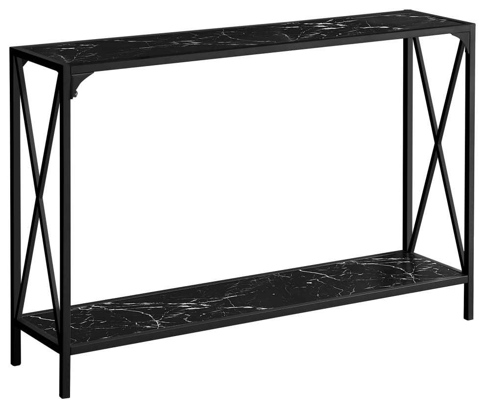 Accent Table  Console  Entryway  Narrow  Sofa  Bedroom  Metal  Black Marble Look   Transitional   Console Tables   by Monarch Specialties  Houzz