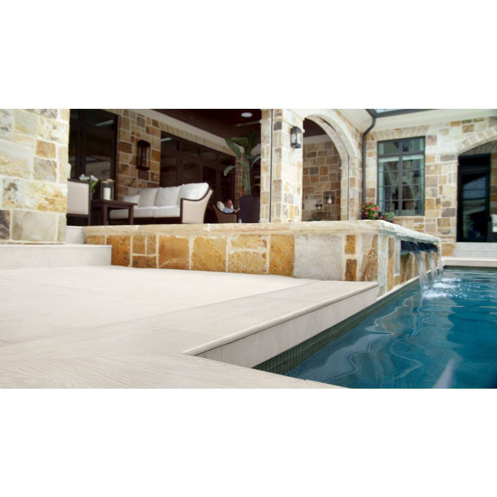 MSI 0.75 in. x 13 in. x 24 in. Caldera Blanca Matte Porcelain Pool Coping (4.33 sq. ft.case) NCALBLA1324