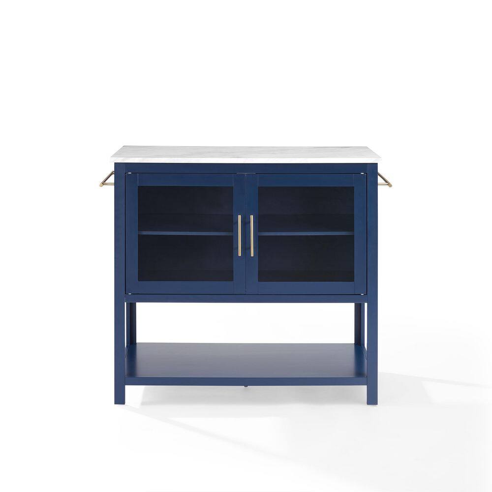 CROSLEY FURNITURE Katrina Navy Kitchen Island CF3042WM-NV