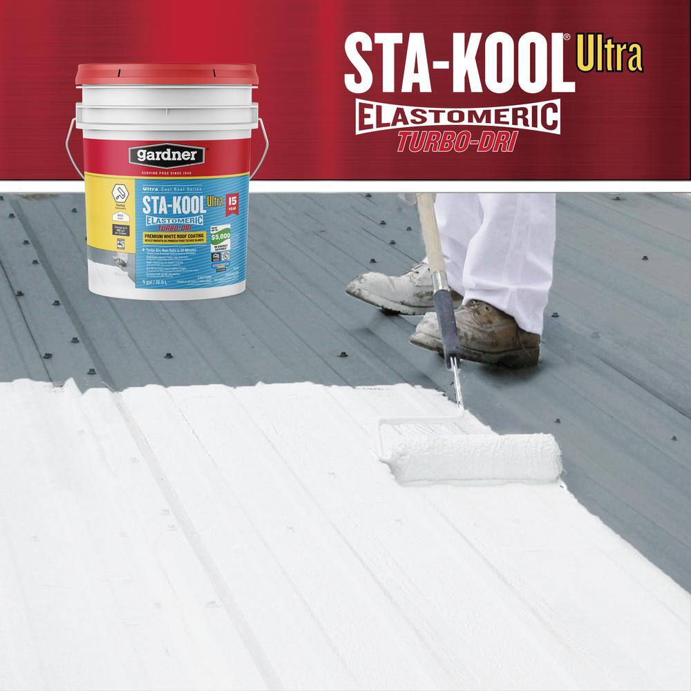 Gardner 5 Gal. Sta-Kool Premium Turbo-Dri White Roof Coating SK-8015