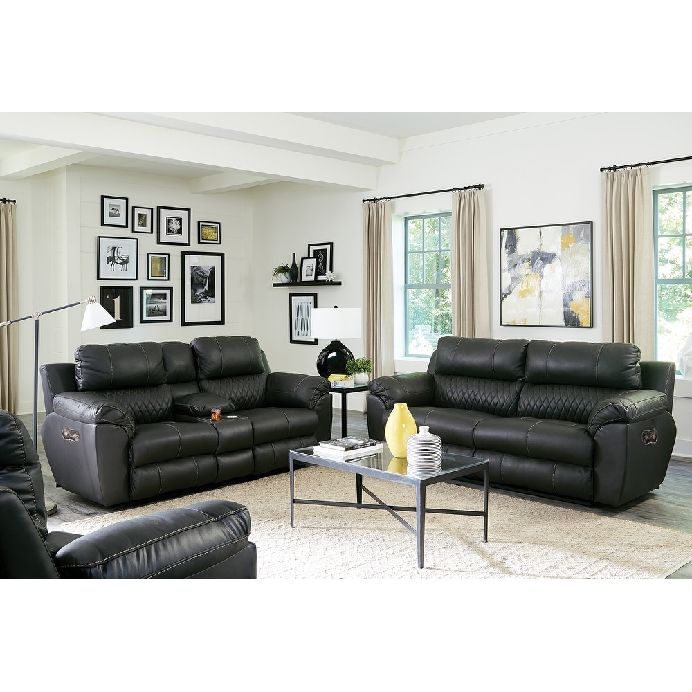 Sloane Dark Grey Power Reclining Sofa and Loveseat Set