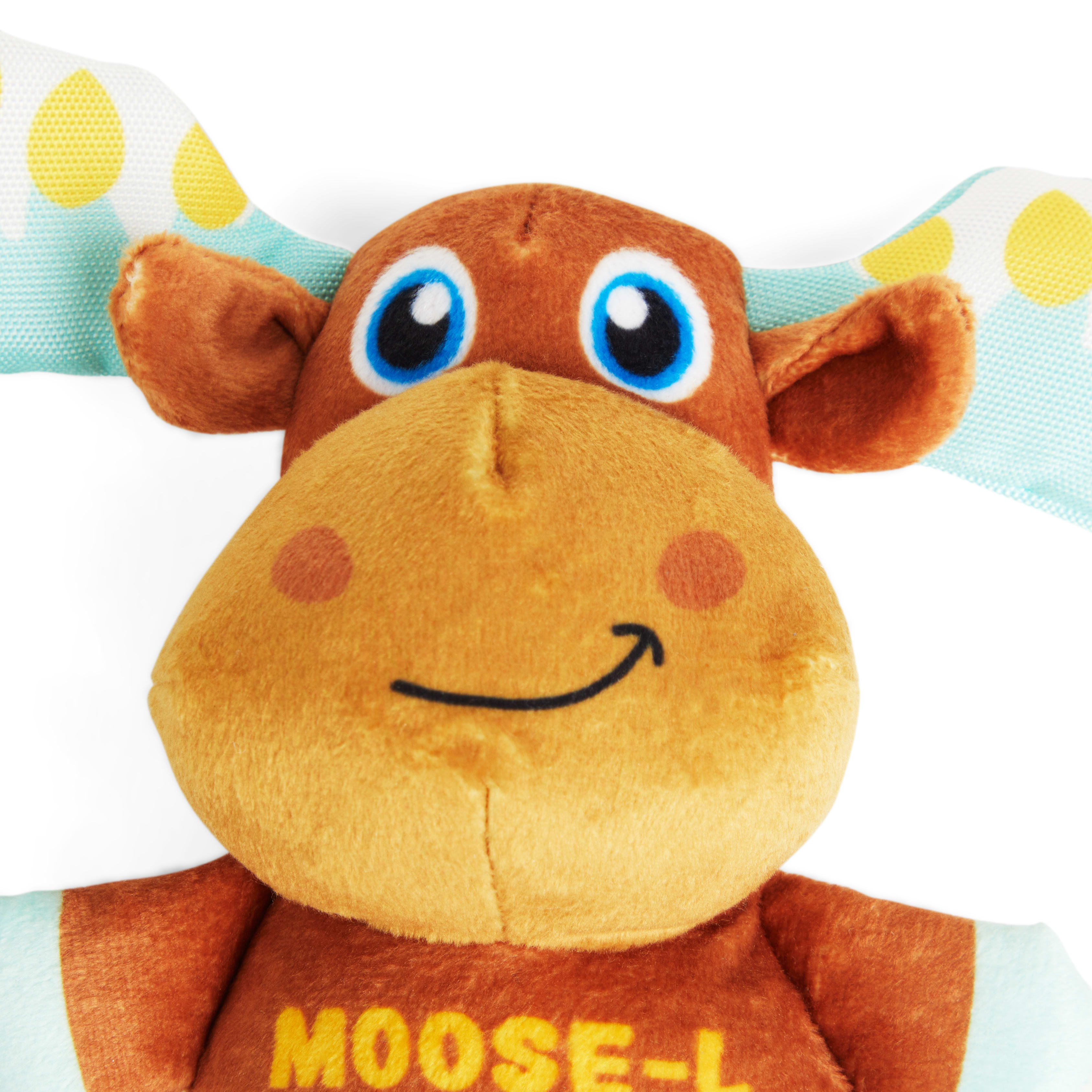 MORE AND MERRIER Plush Moosel Tov Dog Toy， Small