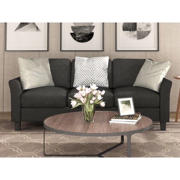 3-Seat Sofa Living Room Linen Fabric Sofa