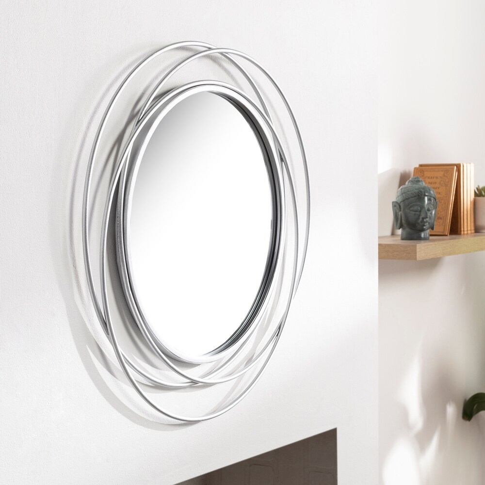 Artistic Weavers Kindra Modern Circles Silver Round Mirror