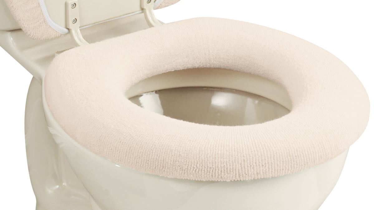 Elastic Cushioned Toilet Seat Cover Universal Fit White