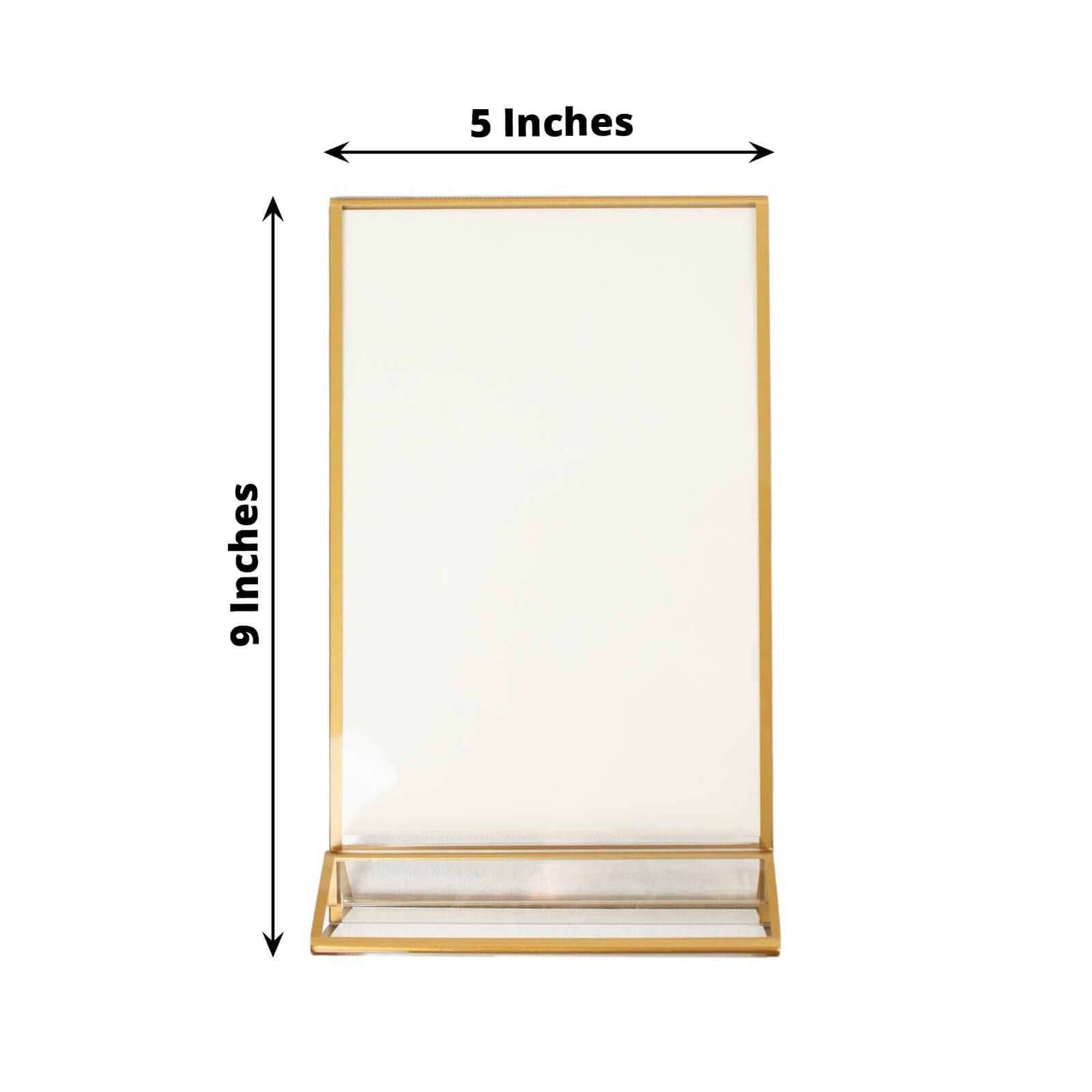 6 Pack Gold Frame Acrylic Freestanding Table Sign Holders, Double Sided Number, Picture, Menu Display Stands 5