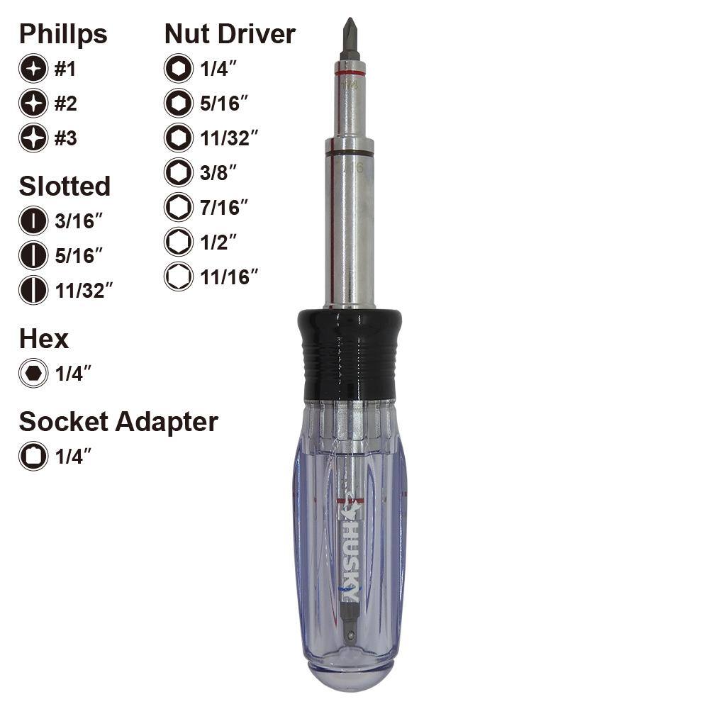 Husky 15-in-1 ScrewdriverNut Driver 132360019