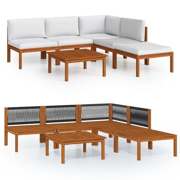 vidaXL Patio Lounge Set Outdoor Sectional Sofa with Cushions Solid Acacia Wood