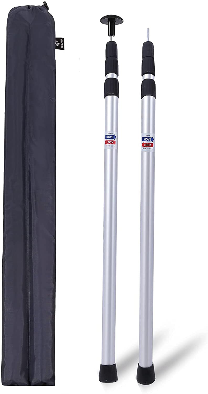 REDCAMP Aluminum Adjustable Camping Tarp Poles, Set of 2, 90" Telescoping Lightweight Tent Poles for Shelter, Hammock Rain Fly, Awning