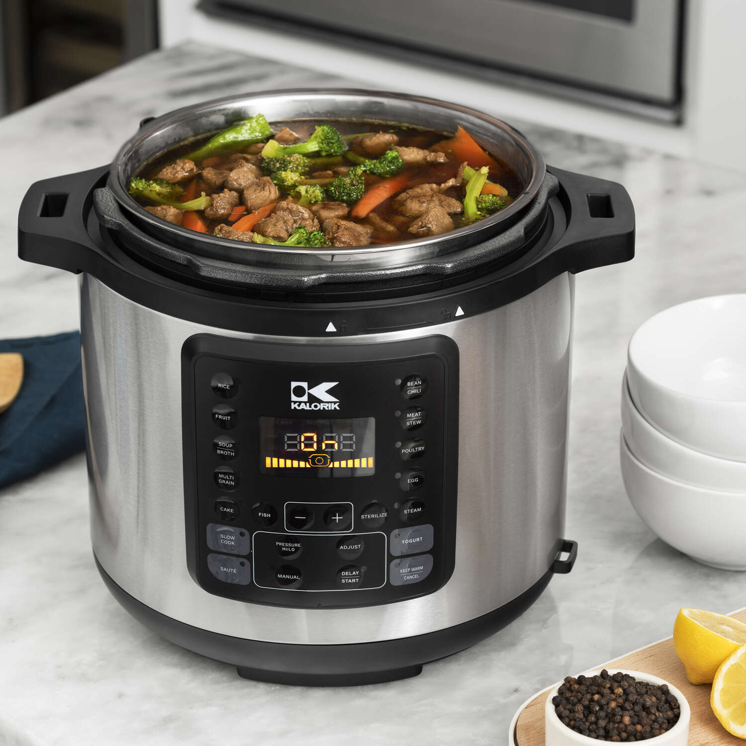 Kalorik 6 qt Silver Stainless Steel Programmable Multi-Cooker