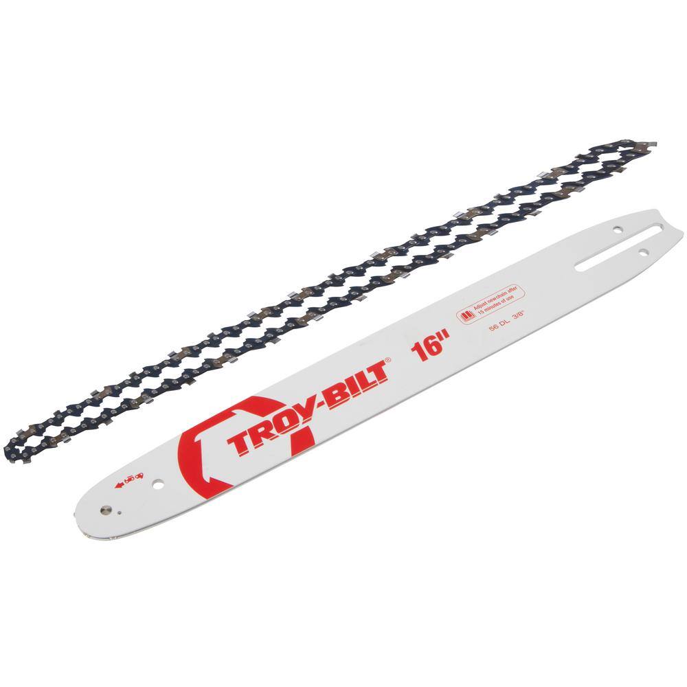 Troy-Bilt Original Equipment 16 in. Chainsaws Bar and Chain Combo for Gas with 56 Drive Links Replaces OE# 713-05276795-00542 490-700-Y126