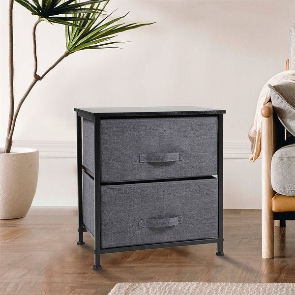 2-Tier Utility Dresser Side Table Nightstand