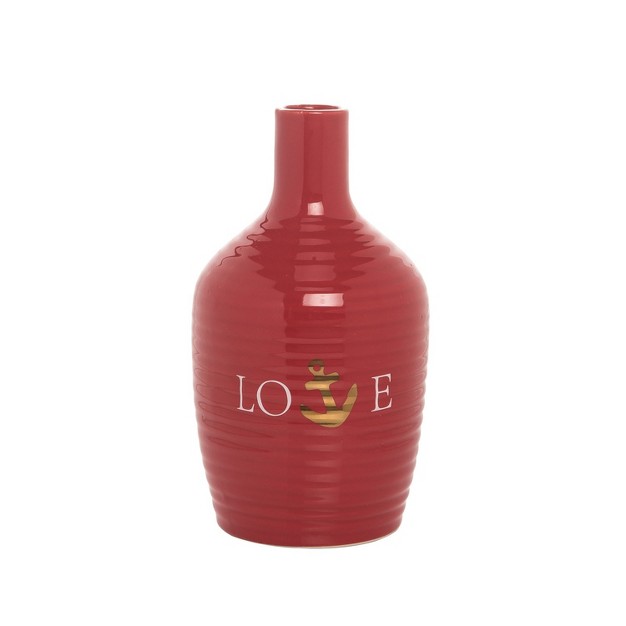 Ceramic Red Love Bud Vase