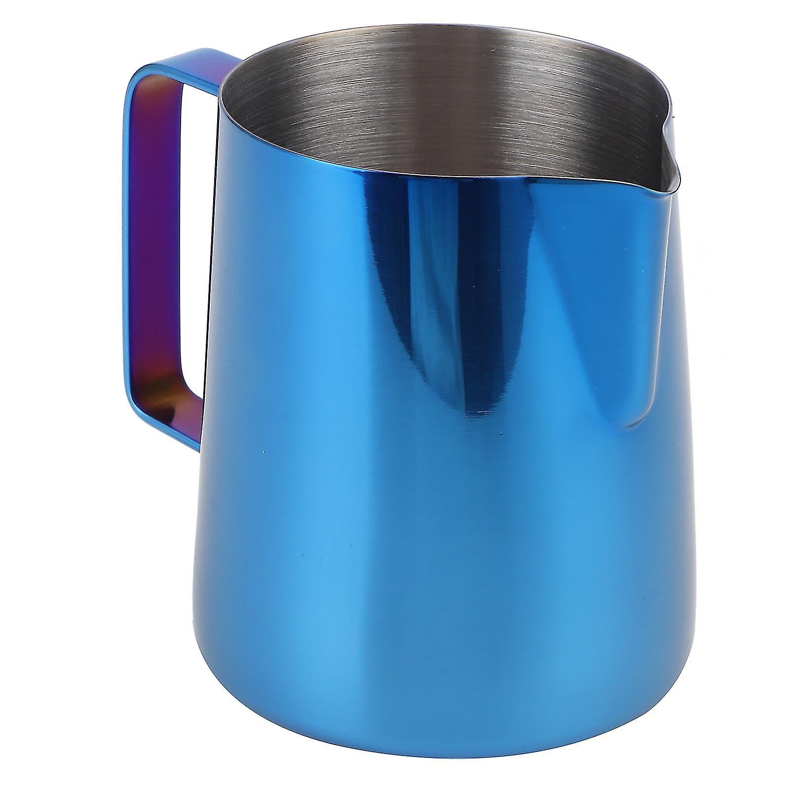 Coffee Art Pitcher Latte Milk Frothing Cup Pitcher Coffee Making Tool Supplies without Scale350ml Blue