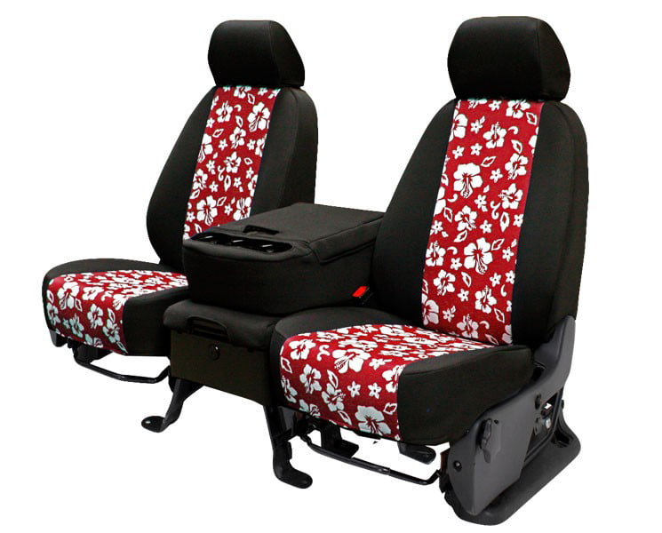 CalTrend Rear Neo Seat Covers for 2016-2023 Chevrolet Camaro - CV583-32NN Hawaii Red Insert with Black Trim