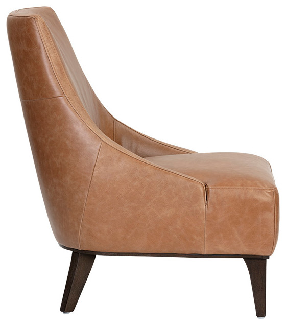 Domina Lounge Chair   Marseille Camel Leather   Transitional   Armchairs And Accent Chairs   by Virgil Stanis Design  Houzz