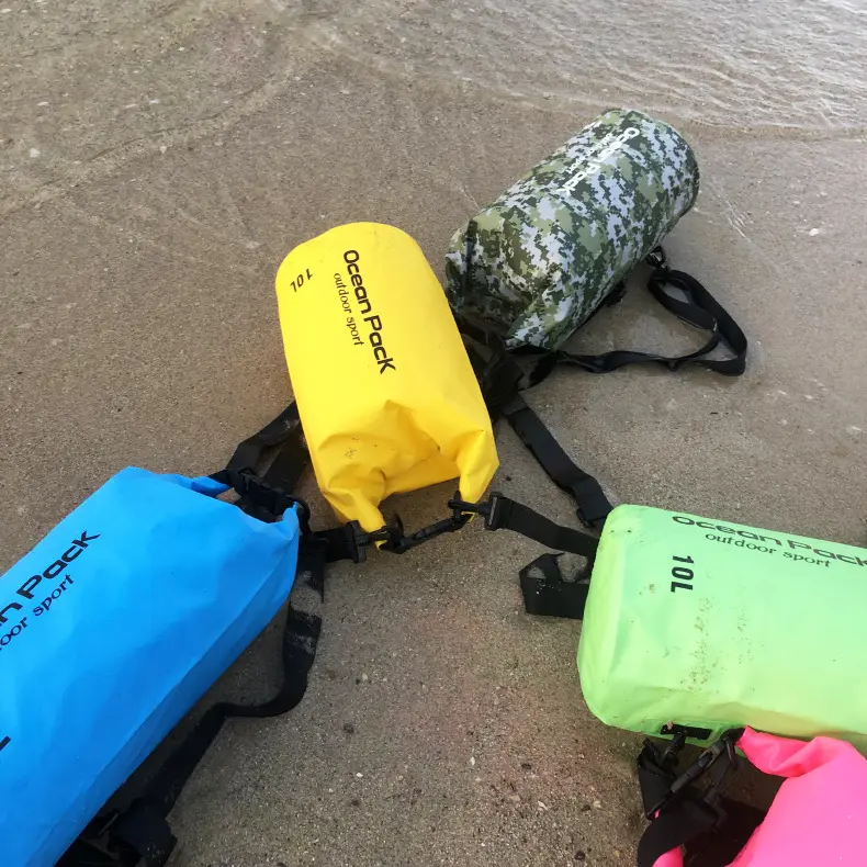 Latest Beach Travel PVC Waterproof Bag 2L/3L/5L/10L/20L Outdoor Folding Diving Compression Storage Dry Bags For Swimming