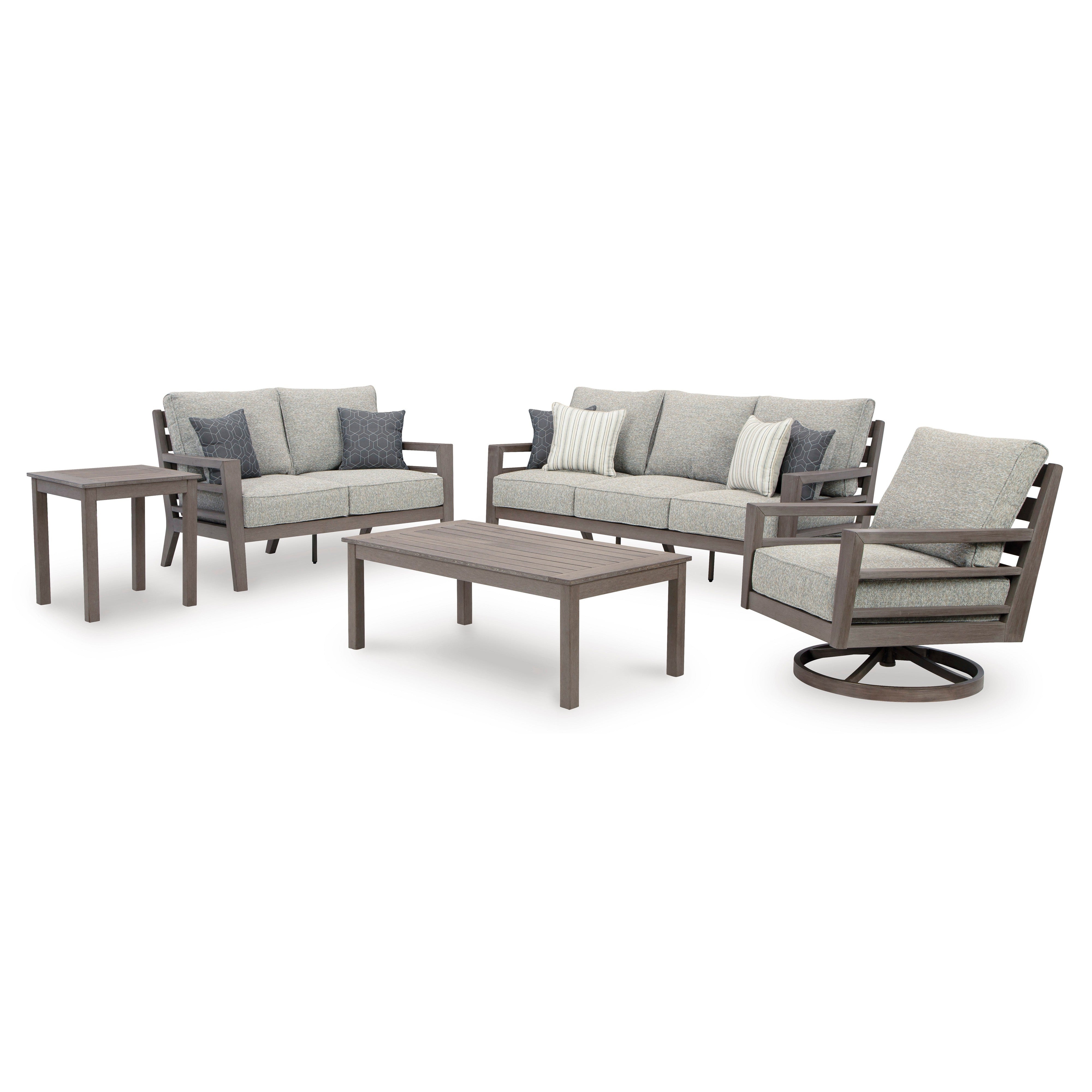 Poly Teak Taupe Outdoor Deep Seating Sets