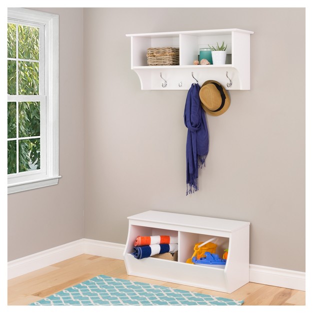 Fremont Entryway Storage Cubbie 2 Bin White Prepac