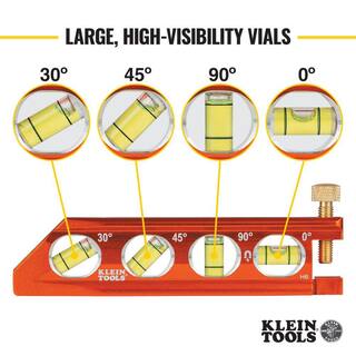 Klein Tools 6.25 in. 4-Vial Conduit Level 935AB4V