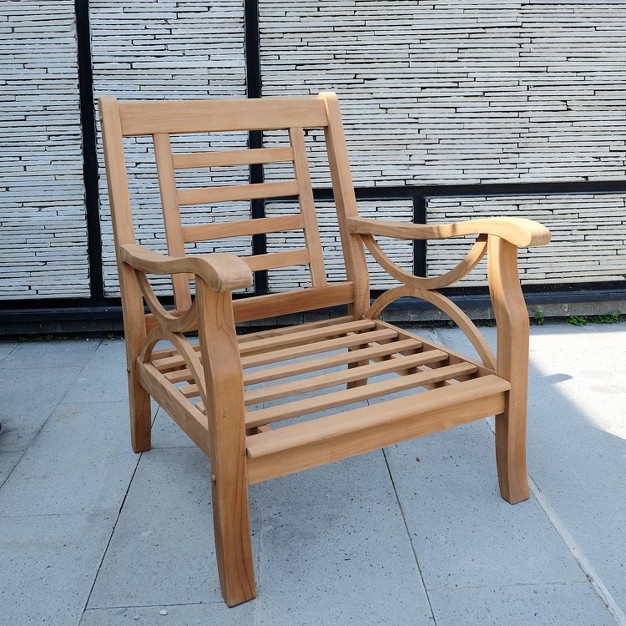 Cambridge Casual Abbington Teak Outdoor Patio Arm Chair With Cushion