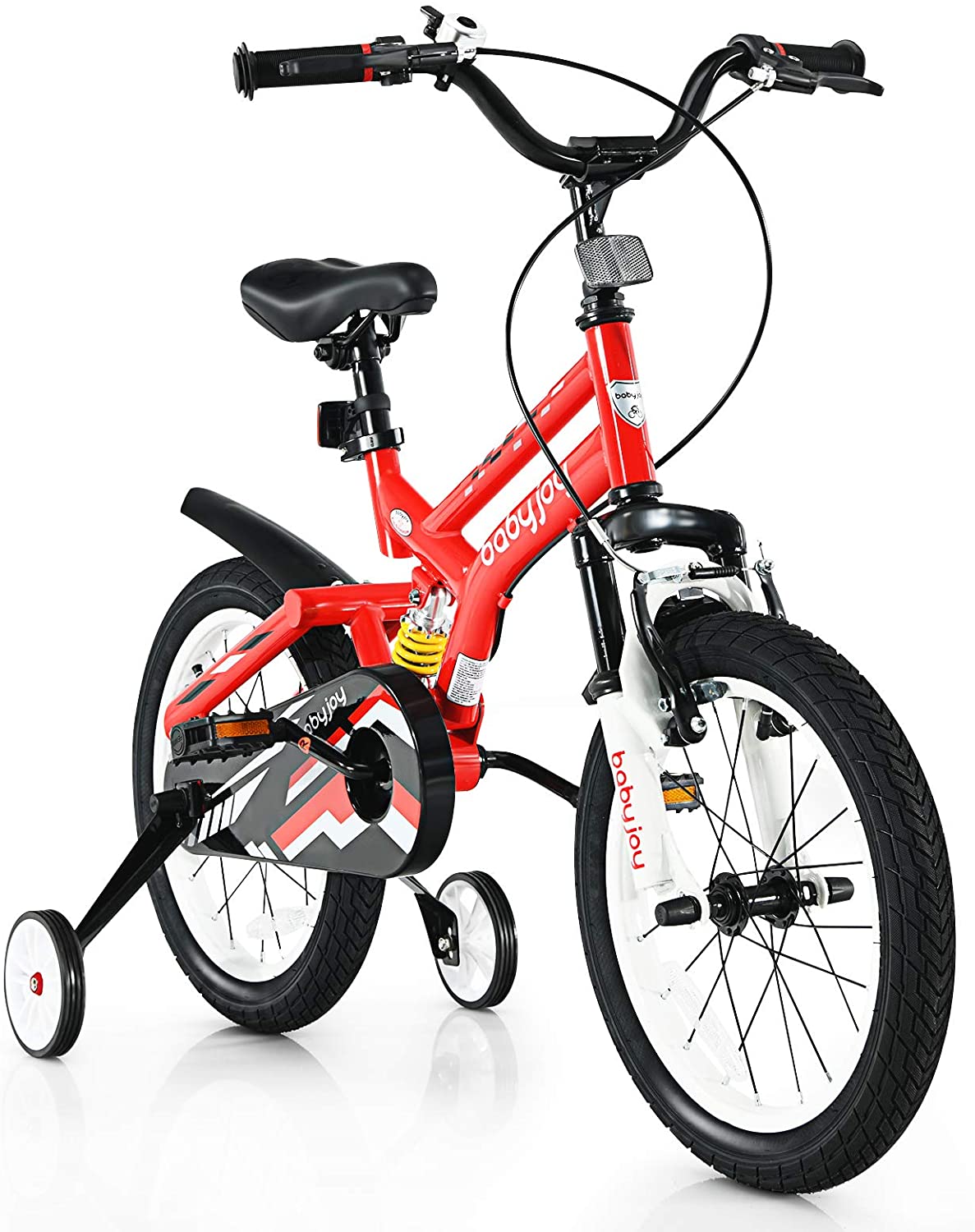 BABY JOY Kids Bike, 16, 18 Inch w/Removable Training Wheels, Adjustable Seat