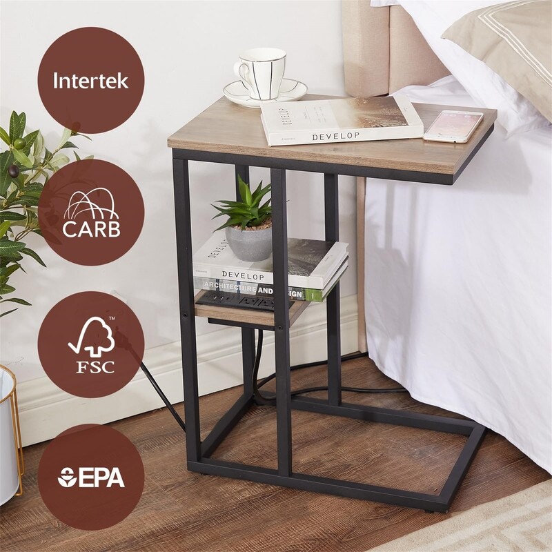 Small Side Tables with USB Ports and Outlets