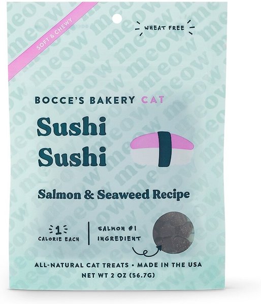 Bocce's Bakery Sushi Sushi Soft and Chewy Cat Treats， 2-oz bag