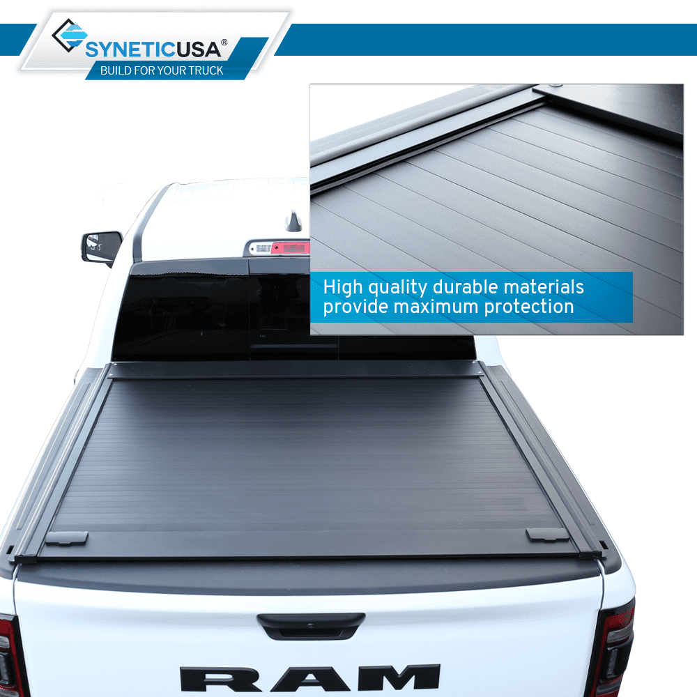 For 2009-2022 Dodge Ram 1500 5.7 FT Short Bed No RamBox Syneticusa Aluminum Waterproof Retractable Hard Tonneau Cover