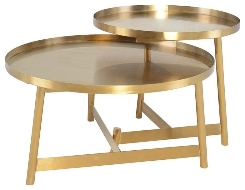 Jovi Gold Coffee Table   Midcentury   Coffee Tables   by Rustic Home Furniture Deco  Houzz