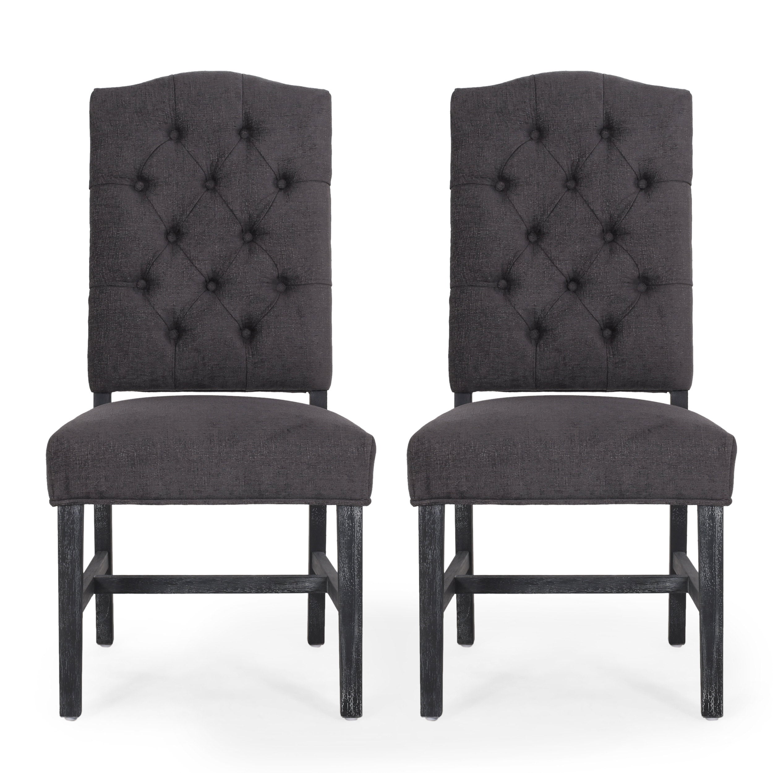 Loyning Contemporary Tufted Dining Chairs, Set of 2