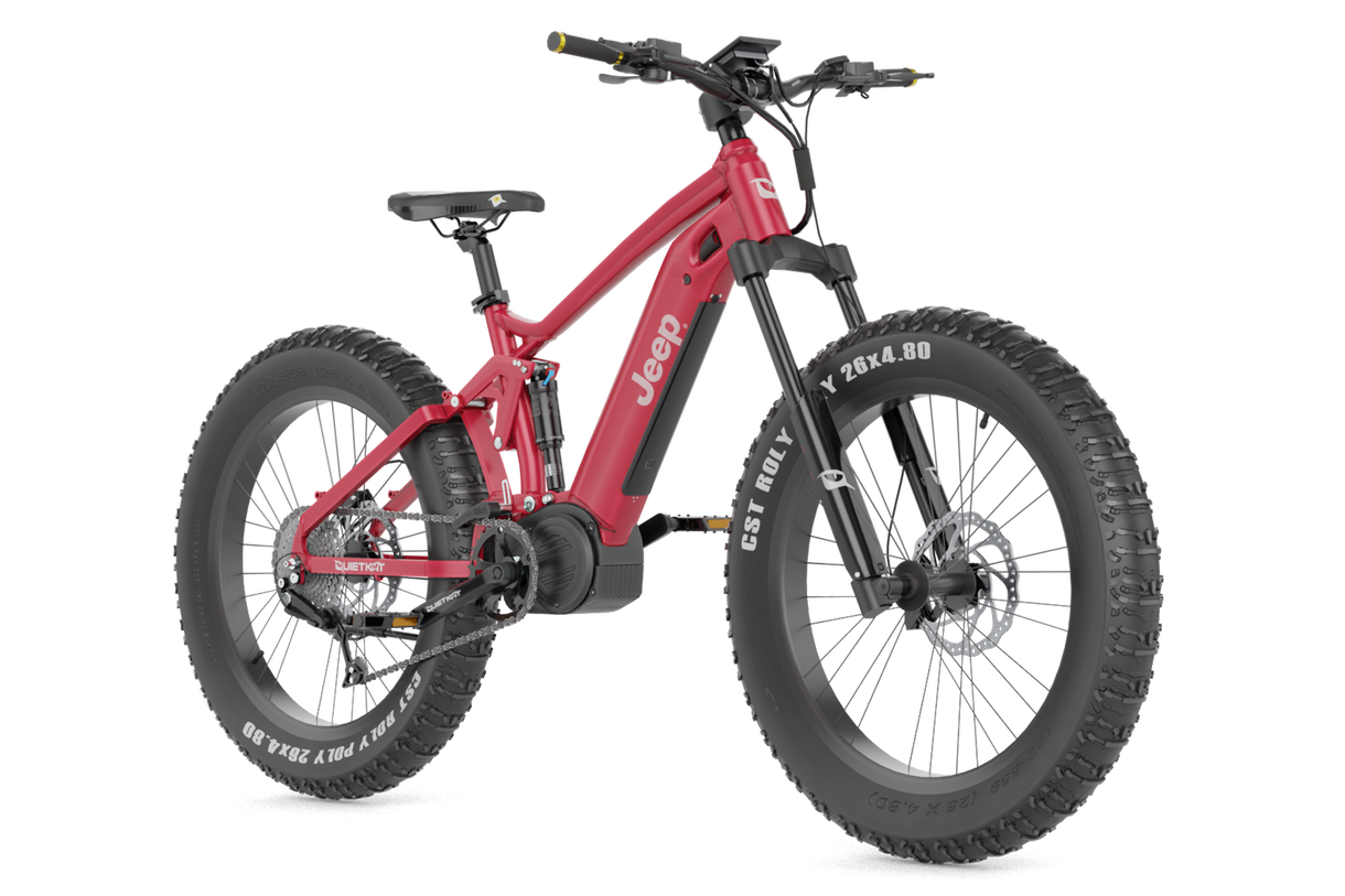 Quietkat Jeep Ebike Ultra Mid Drive Motor Full Suspension Fat Tire Electric Hunting Bike