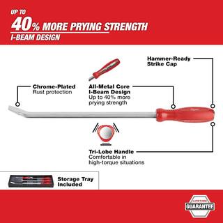 MW 16 oz. Dead Blow Ball Peen Hammer with Pry Bar Set 48-22-9140-48-22-9214