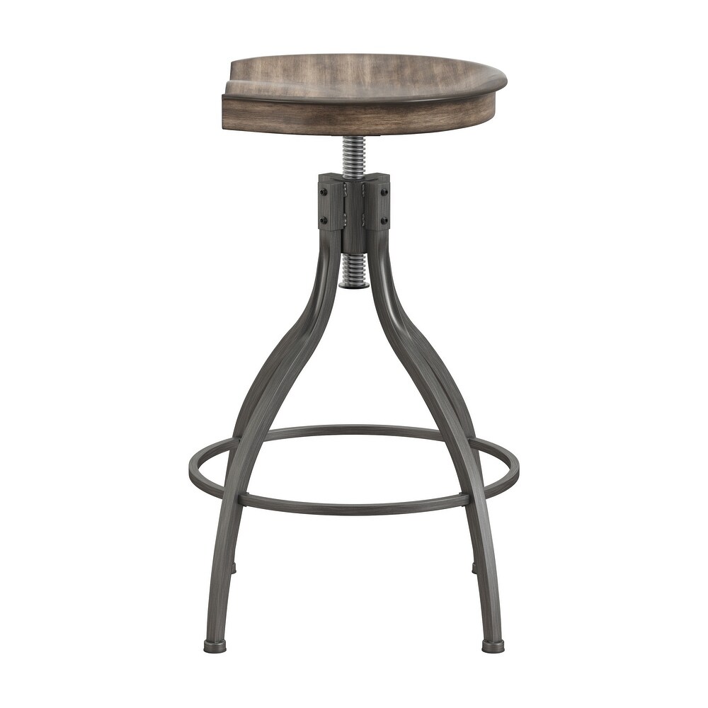 Hillsdale Worland Backless Metal Adjustable Height Swivel Stool