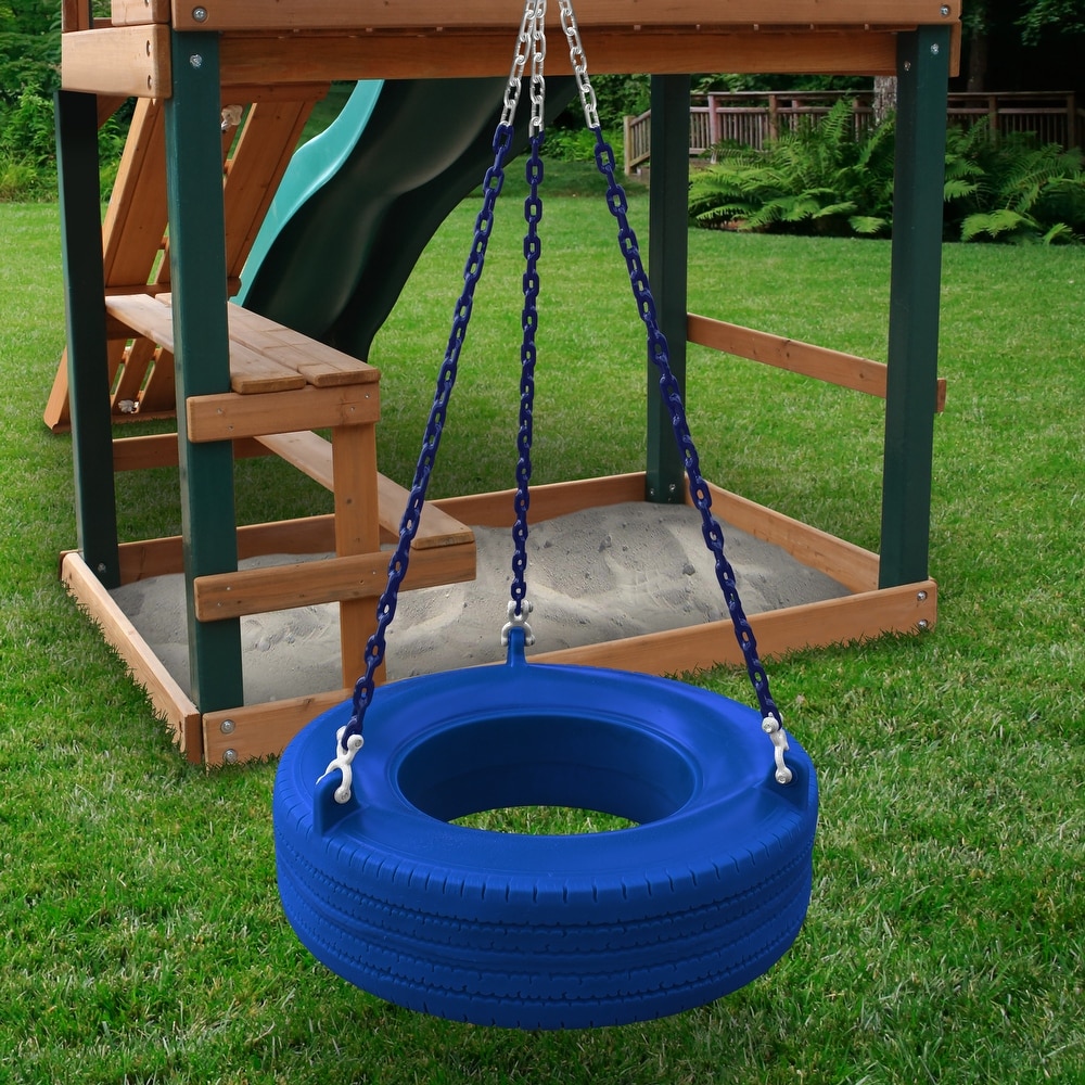 Gorilla Playsets 360 Degree Turbo Tire Swing with Swivel and Coated Chains   27\