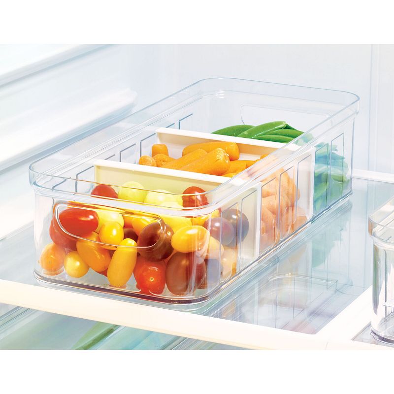 iDesign Crisp Large Divided Bin Clear