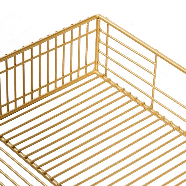 Set Of 2 Metal Wire Tray Gold Cosmoliving By Cosmopolitan