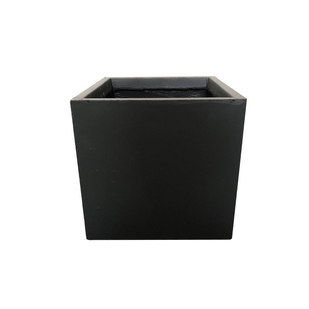 Wide Kante Lightweight Modern Outdoor Concrete Square Decorative Planter Charcoal Black