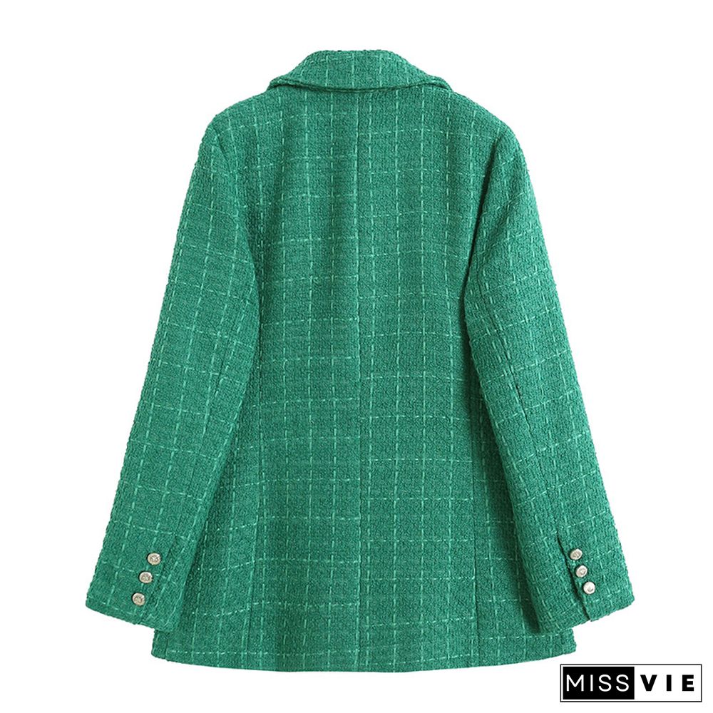 Old Money Aesthetics Tweed Blazer