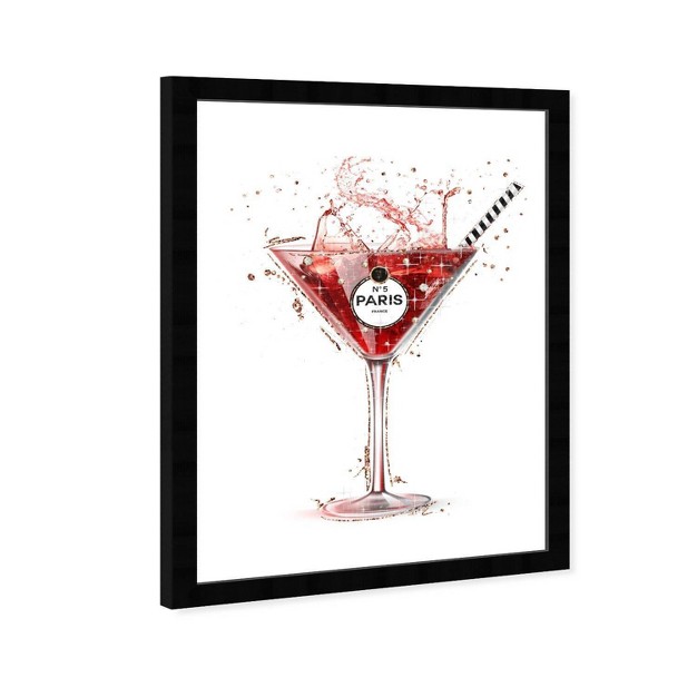 X 21 quot Fashion Cocktail Bar Cart Framed Wall Art Print Red Wynwood Studio