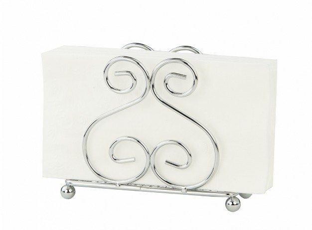 Home Basics Scroll Collection Chrome Plated Steel Napkin Holder