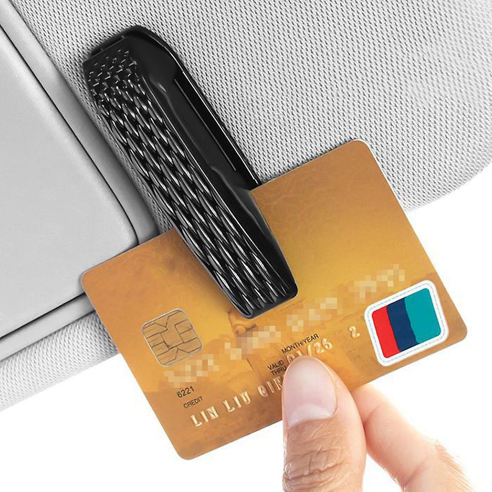 Car Glasses Holder Universal Auto Visor Sunglasses Holder Clip Leather Eyeglasses Hanger Ticket Card Clip Mount