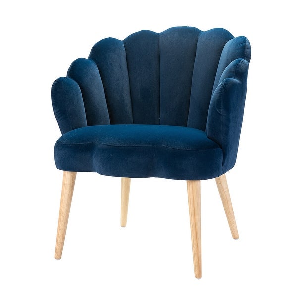 Eleanora Morden Scalloped Velvet Arm Chair with Tufted Back by HULALA HOME