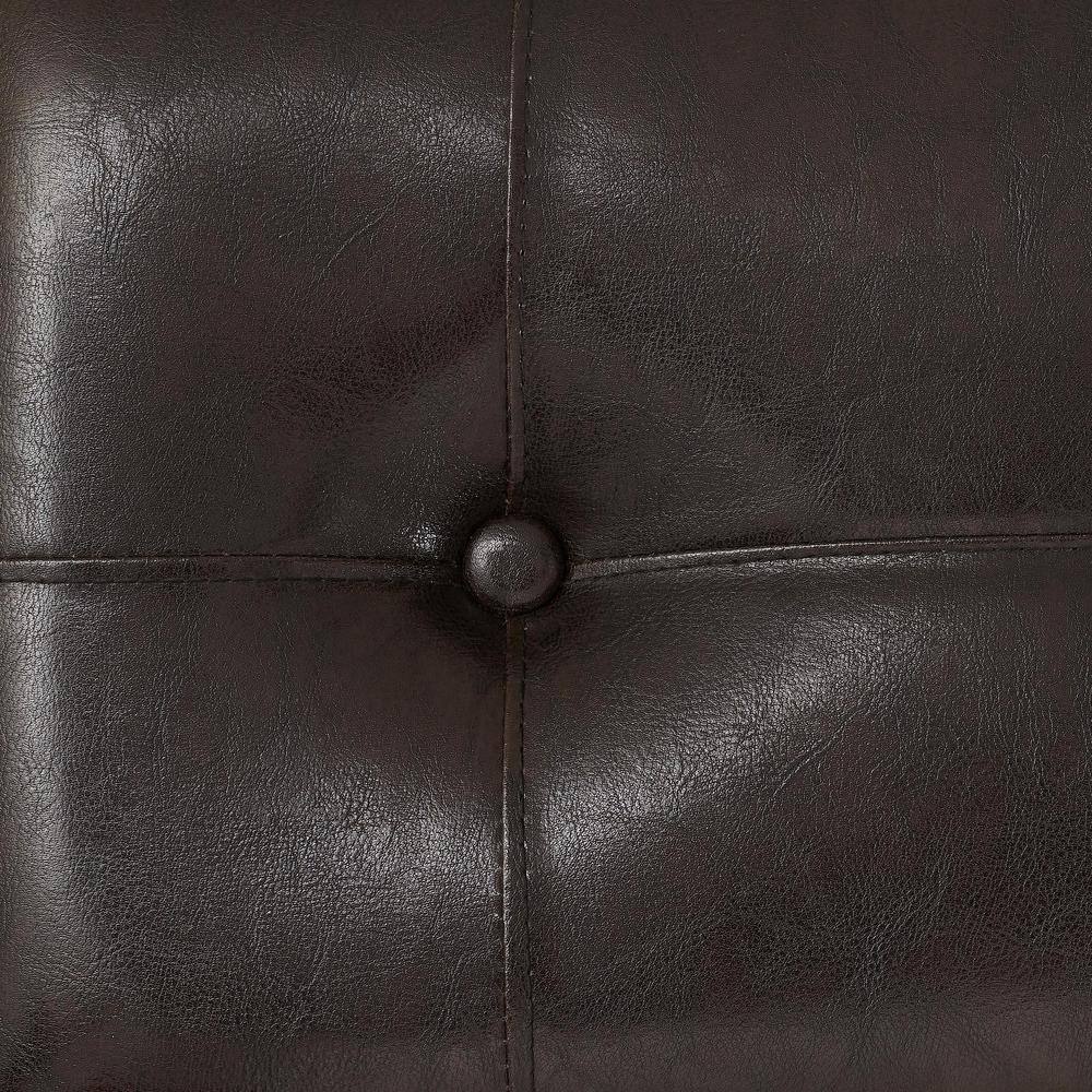 StyleWell Backless Saddle Seat Faux Leather Upholstered Counter Stool in Dark Brown (Set of 2) DP18027